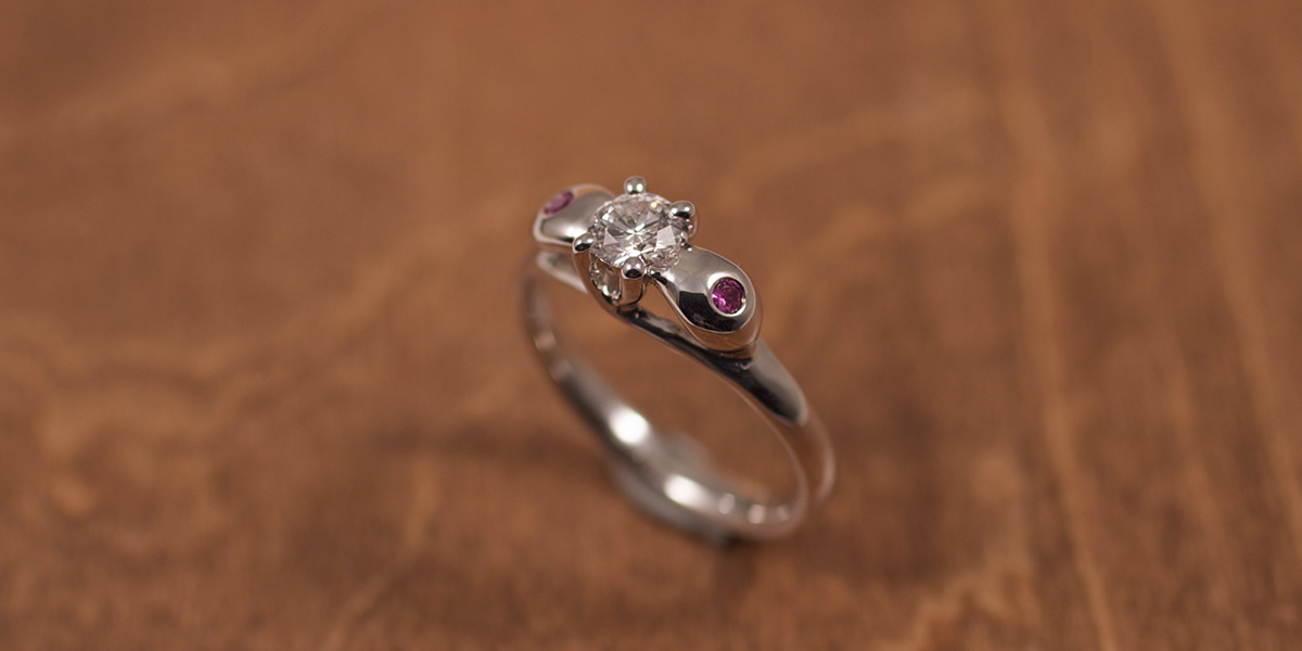 0.28ct + ピンクサファイア K18WG